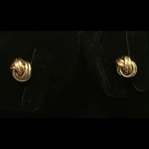 Genuine 18K Yellow Gold Love Knot Earrings